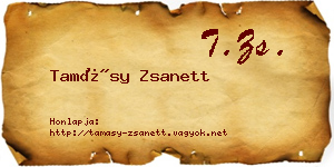 Tamásy Zsanett névjegykártya